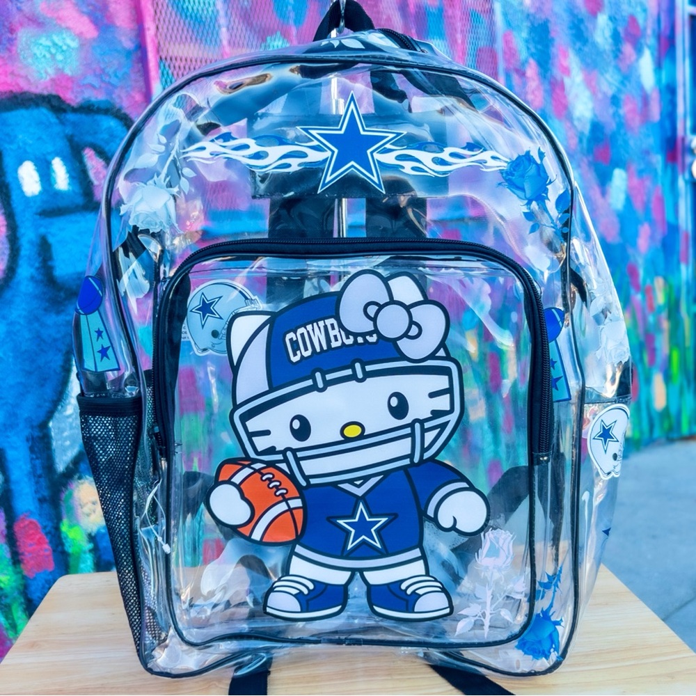 KAWAII Dallas Cowboys Clear Backpack 15” - Black